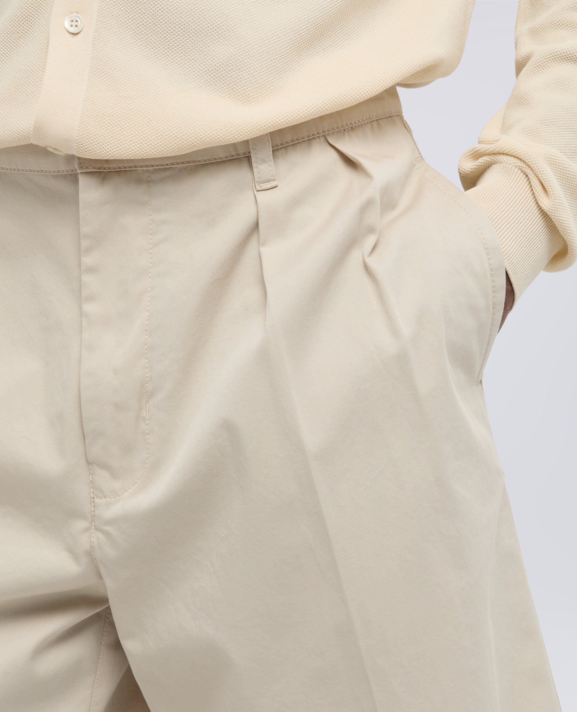 BERMUDA DOPPIA PINCE IN MICRO TWILL DI COTONE - BEIGE - ASPESI