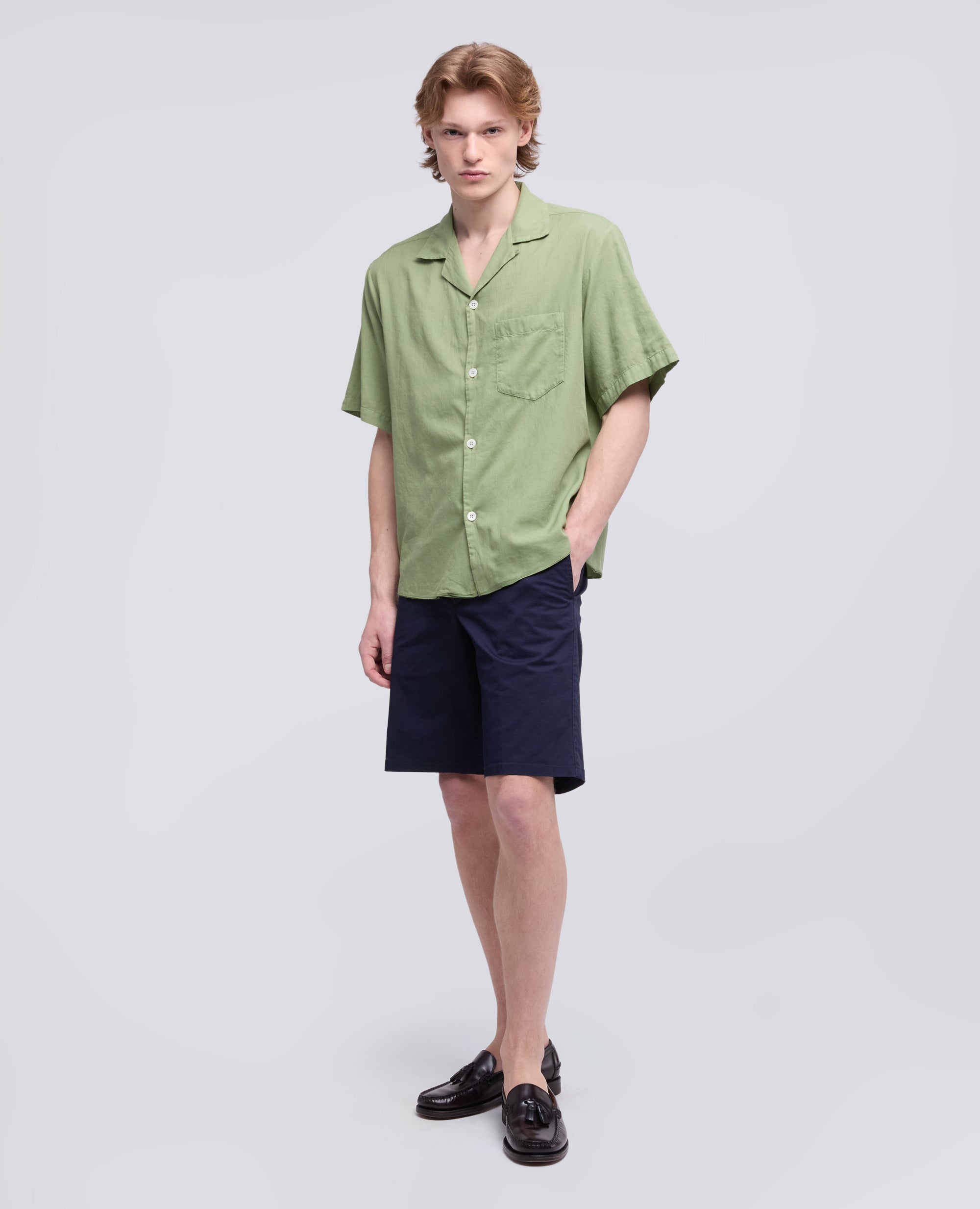 BERMUDA IN TWILL DI COTONE STRETCH - BLU - ASPESI