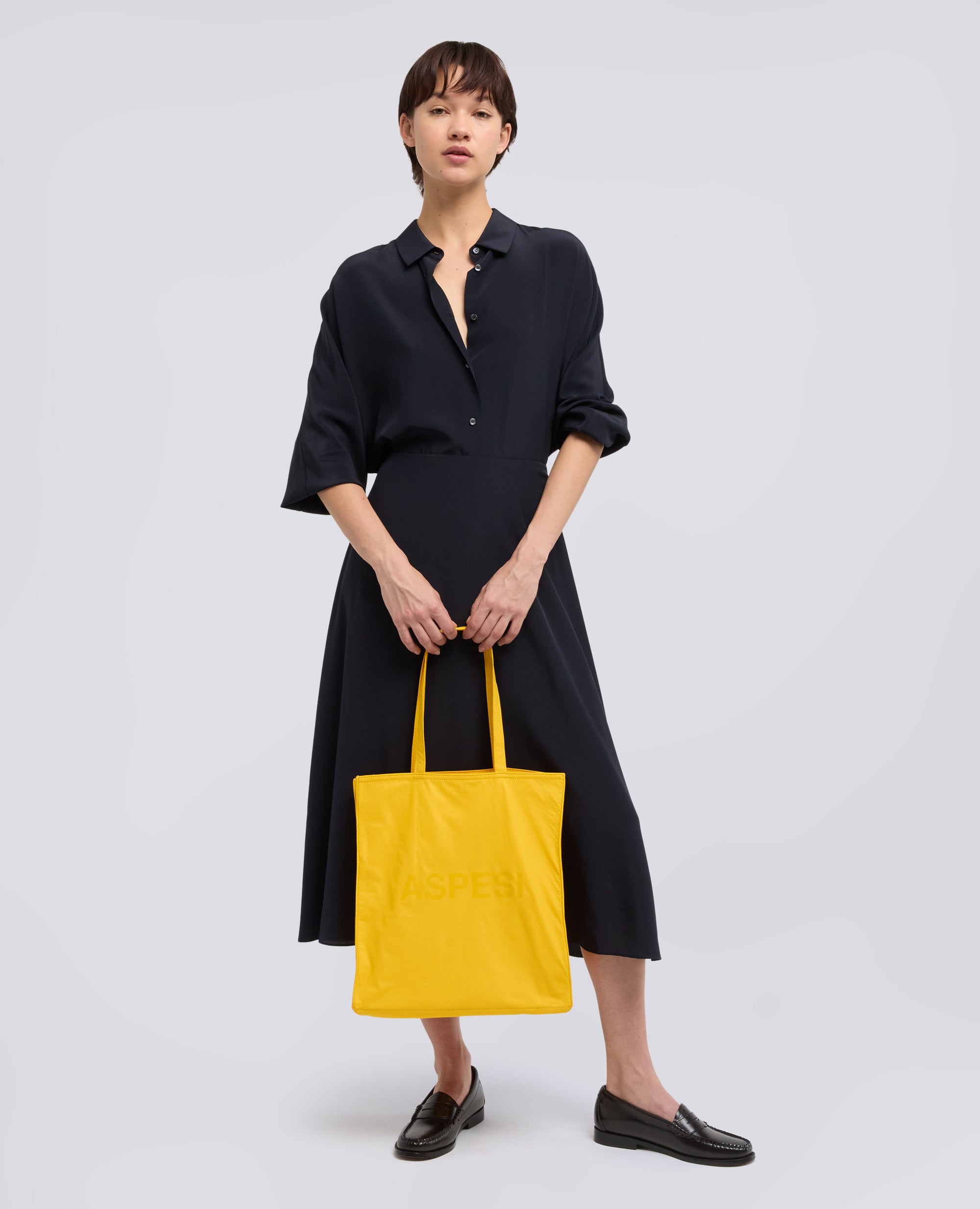 BORSA SHOPPING IN NYLON - GIALLO - ASPESI