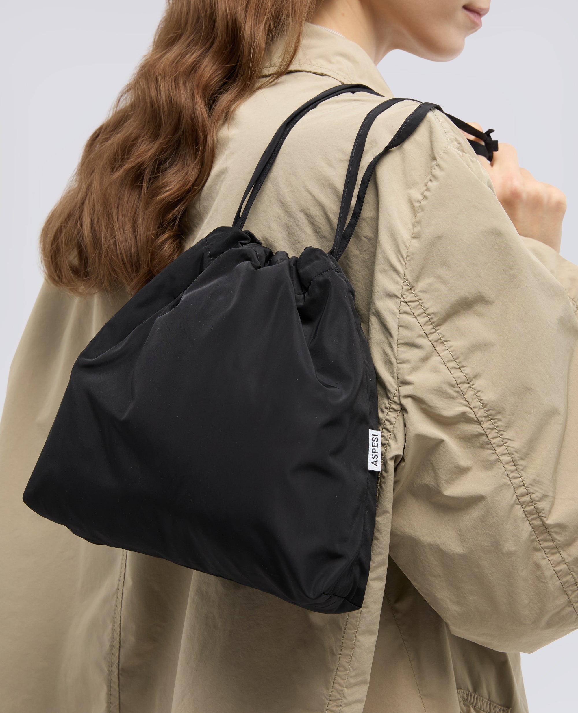 BORSA A SACCHETTO CON TRACOLLA - NERO - ASPESI