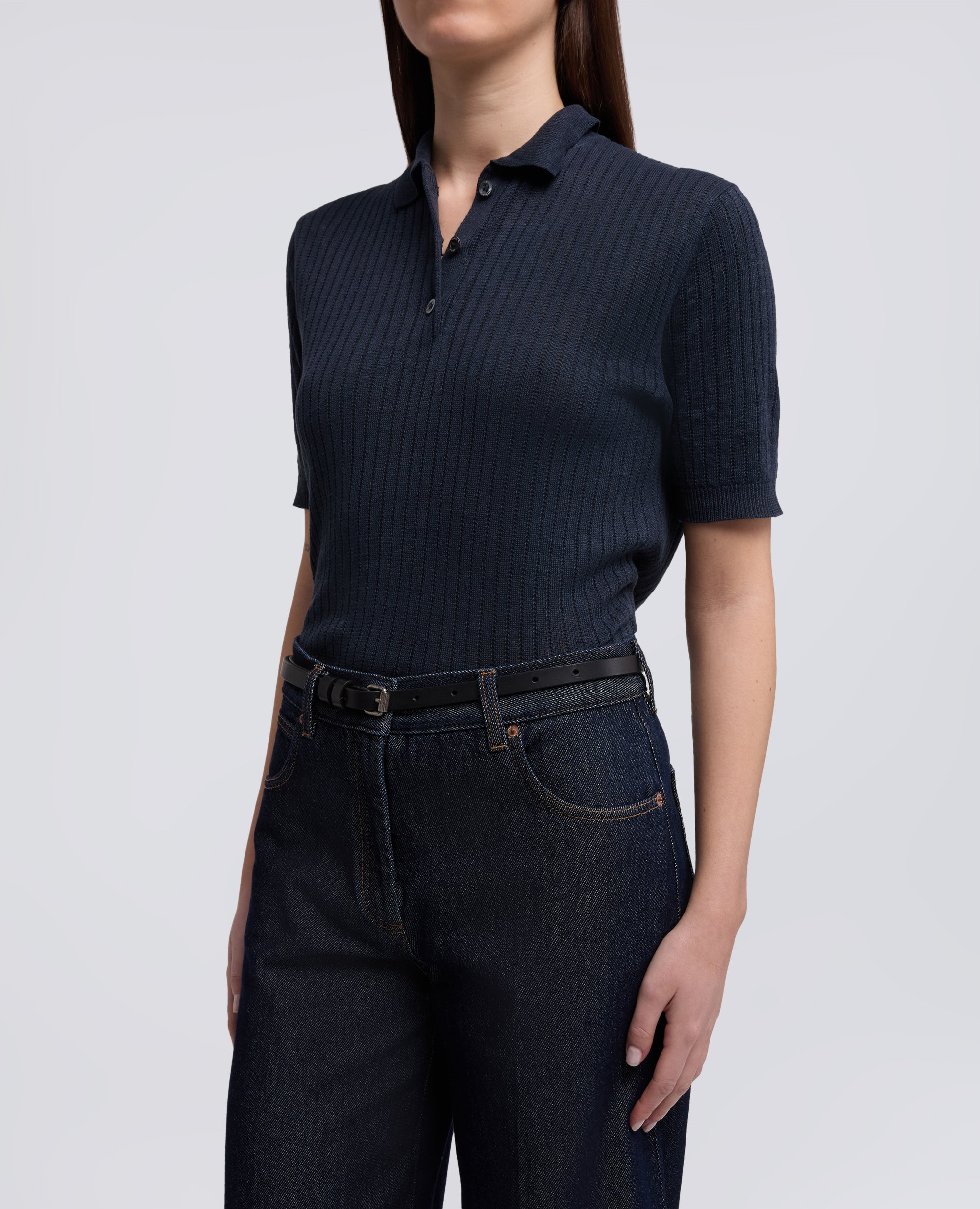 WOMEN'S LEATHER BELT - NERO - ASPESI
