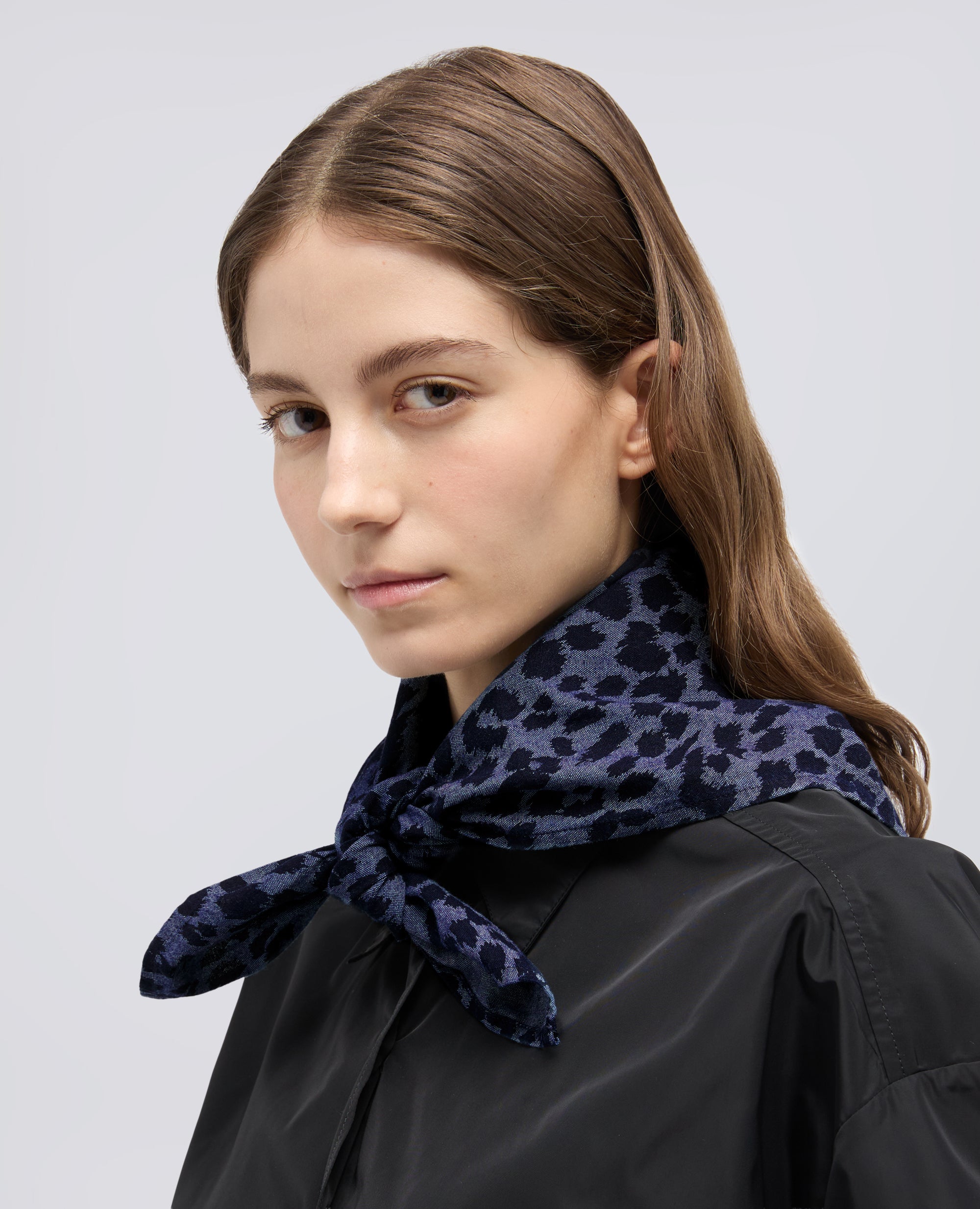 ECHARPE JAPONAISE EN COTON CHAMBRAY - BLU - ASPESI