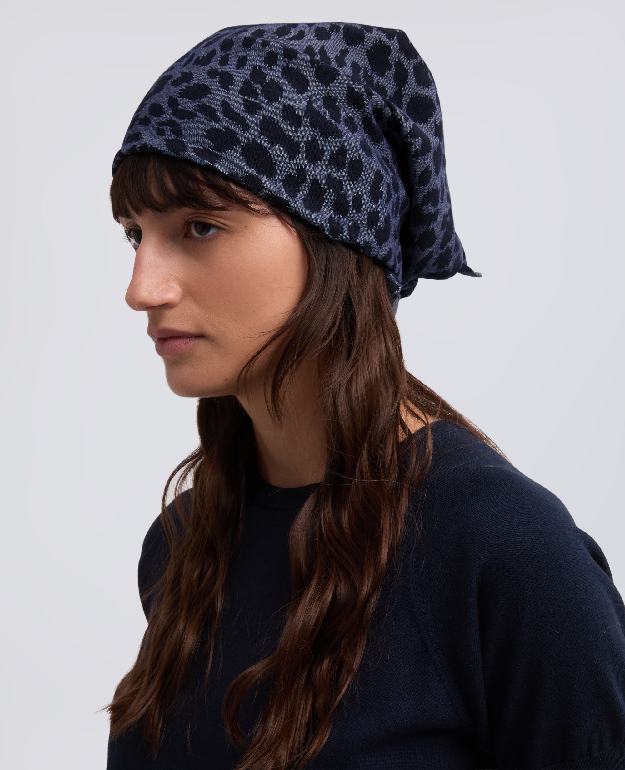 ECHARPE JAPONAISE EN COTON CHAMBRAY - BLU - ASPESI