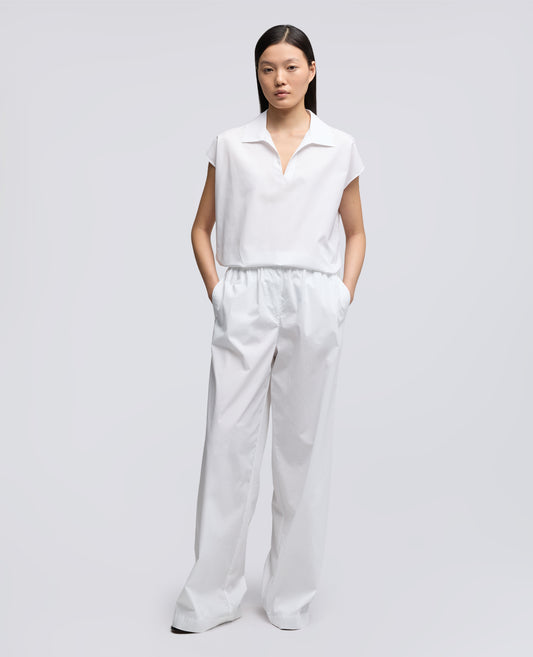 PANTALONE IN POPELINE DI COTONE  E NYLON STRETCH - BIANCO - ASPESI