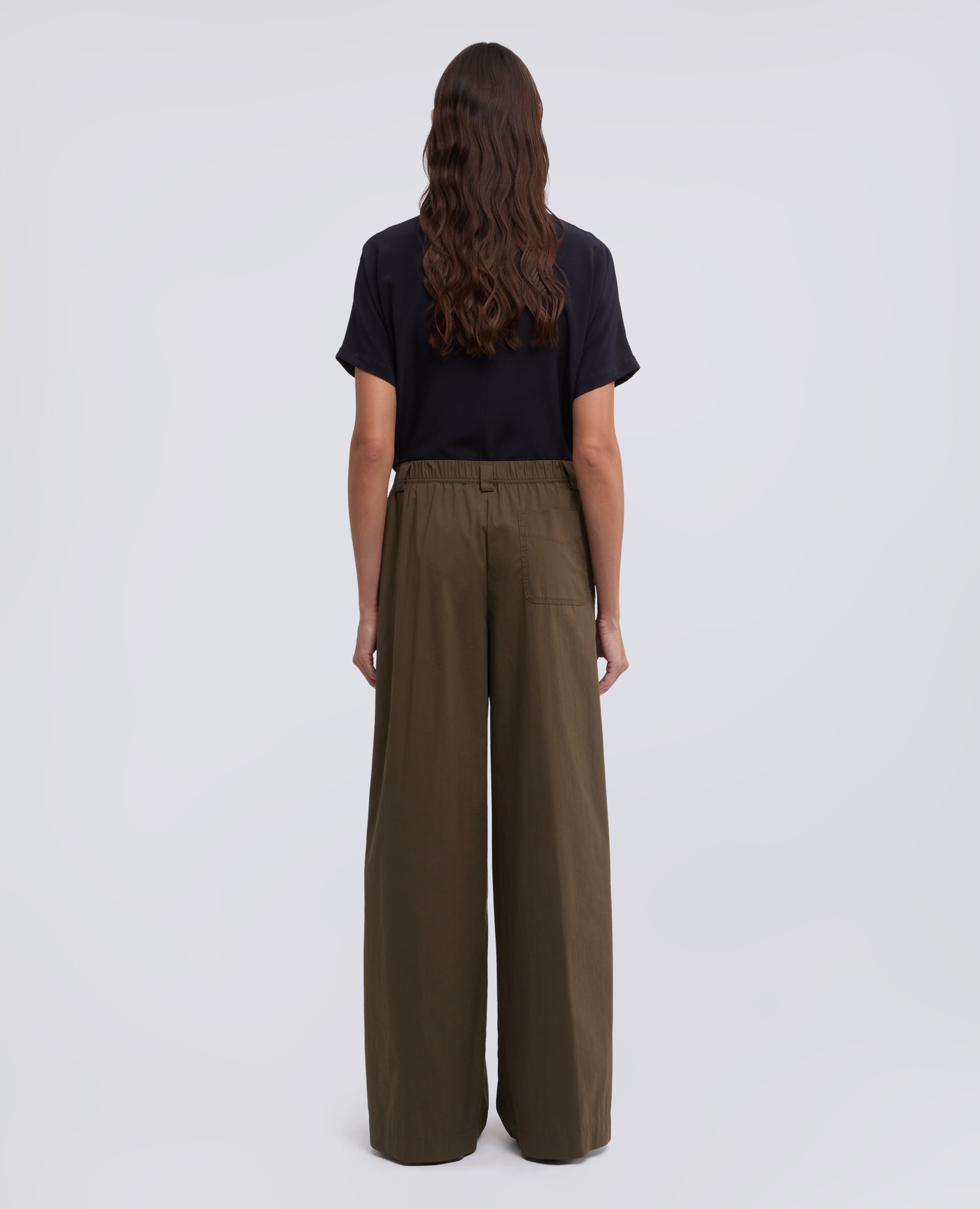 PANTALONE IN POPELINE DI COTONE  E NYLON STRETCH - VERDE - ASPESI