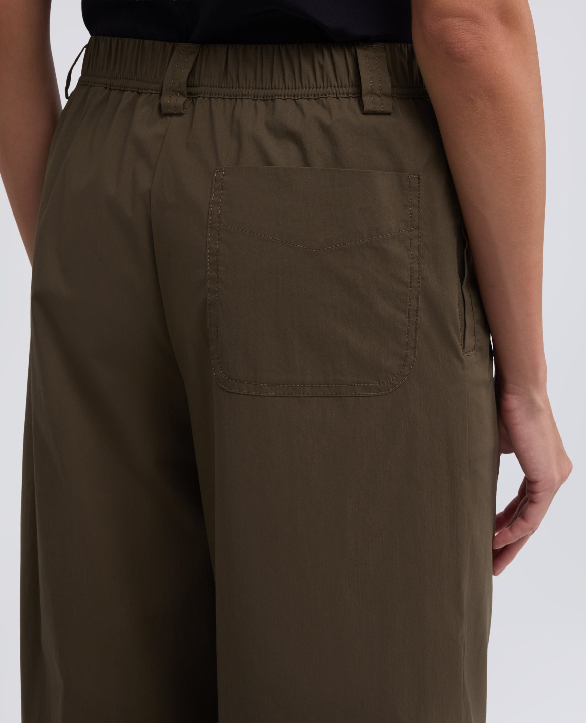 PANTALONE IN POPELINE DI COTONE  E NYLON STRETCH - VERDE - ASPESI