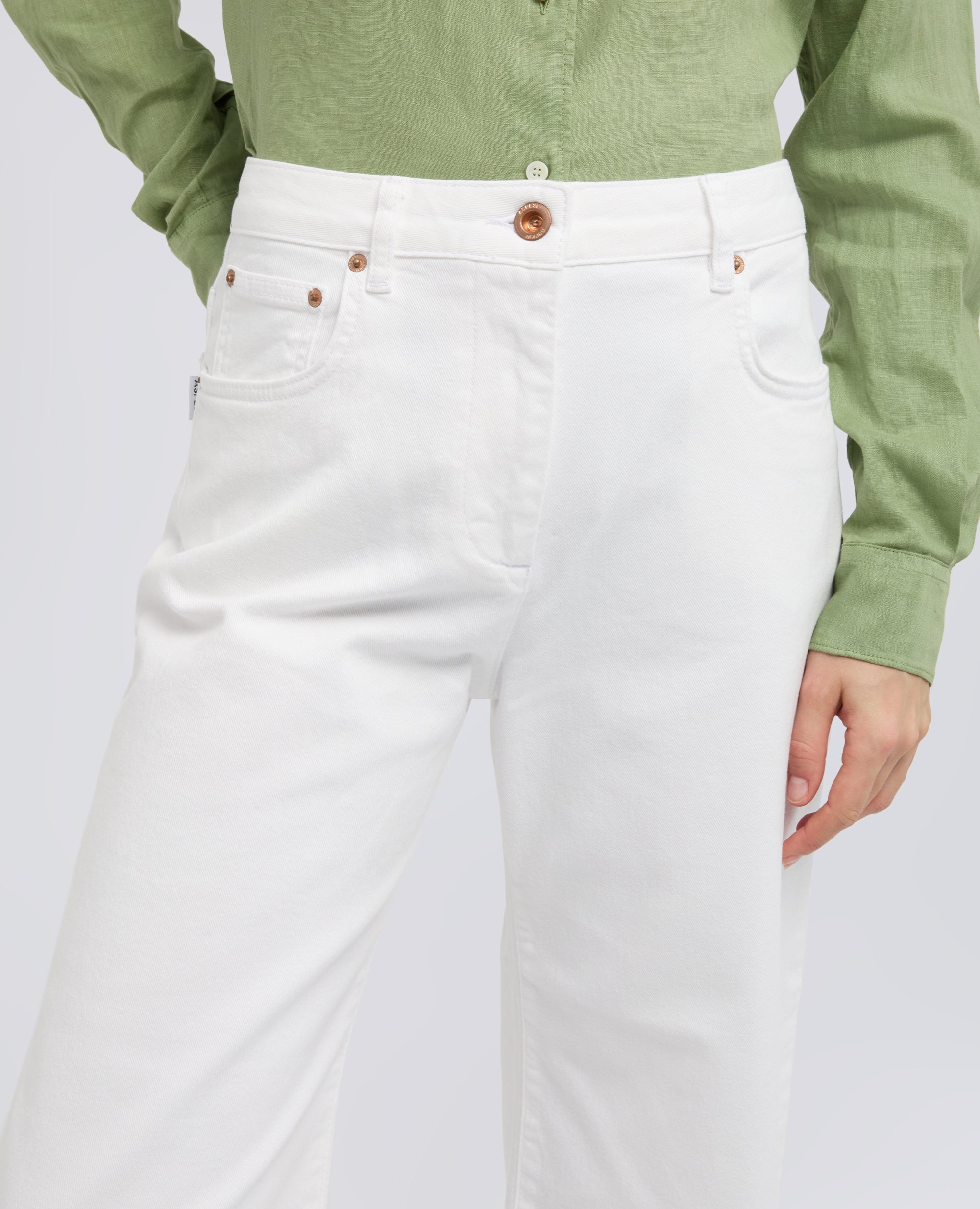 PANTALONE IN DENIM DI COTONE STRETCH - NATURALE - ASPESI