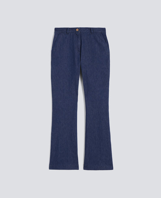 PANTALONE IN DENIM TWILL DI COTONE E LYOCELL - BLU - ASPESI