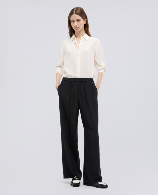 PANTALONES DE SEDA CREPE DE CHINA - NERO - ASPESI
