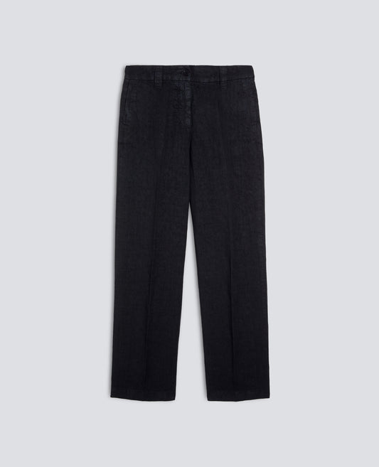 PANTALONE IN LINO FIAMMATO COMPATTO TINTO CAPO - BLU - ASPESI