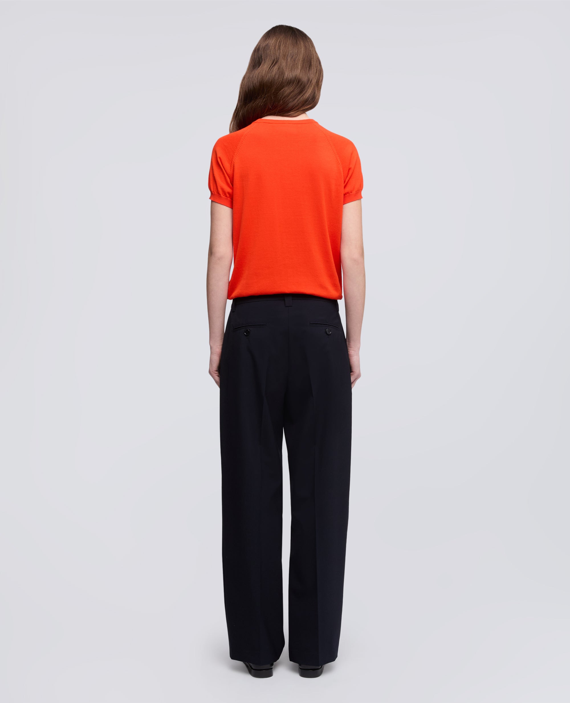 TROUSERS IN TECHNICAL CANVAS IN WOOL AND POLYESTER MICROFIBER - BLU - ASPESI
