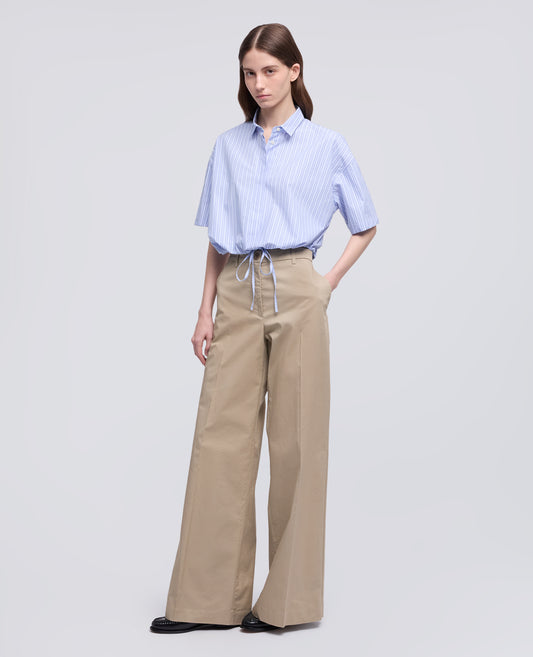 PANTALON EN SERGE DE COTON EXTENSIBLE - BEIGE - ASPESI