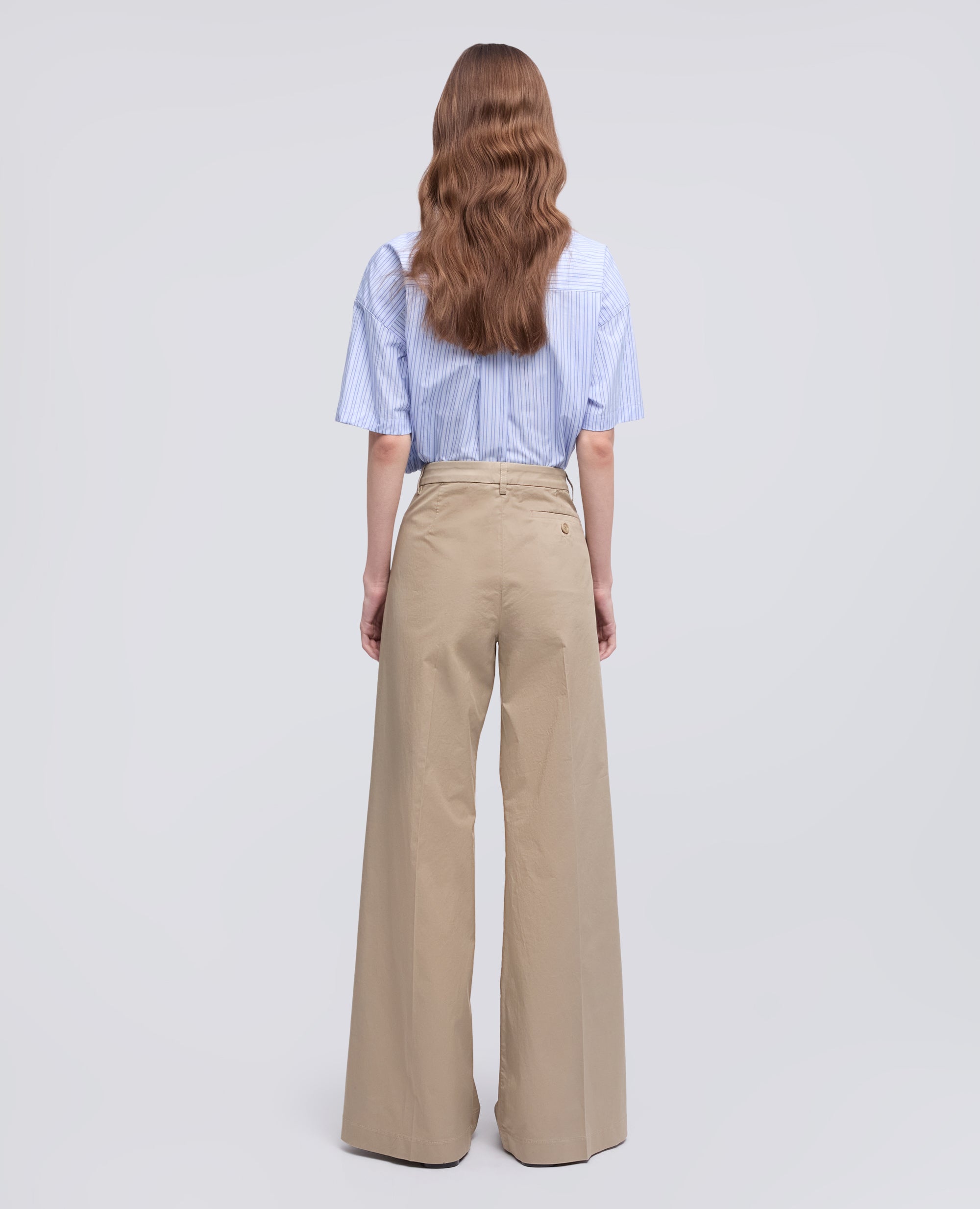 PANTALON EN SERGE DE COTON EXTENSIBLE - BEIGE - ASPESI