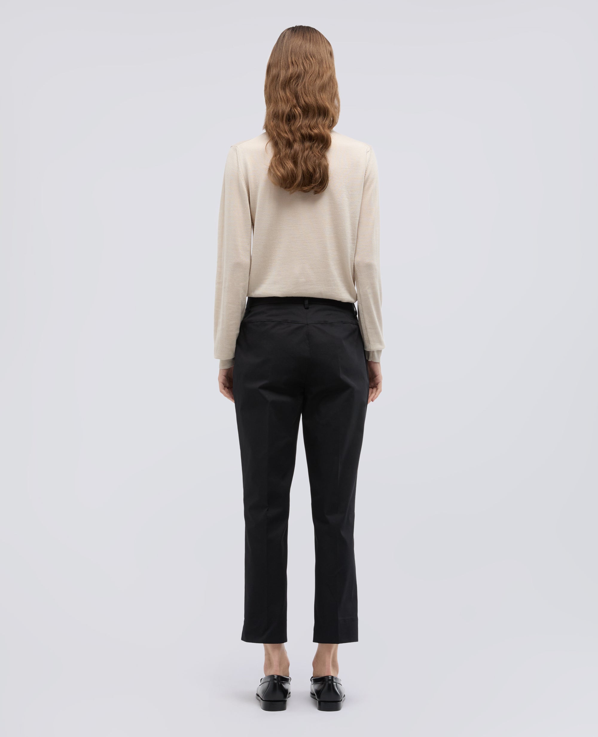 PANTALONE CAPRI IN TWILL DI COTONE STRETCH - NERO - ASPESI