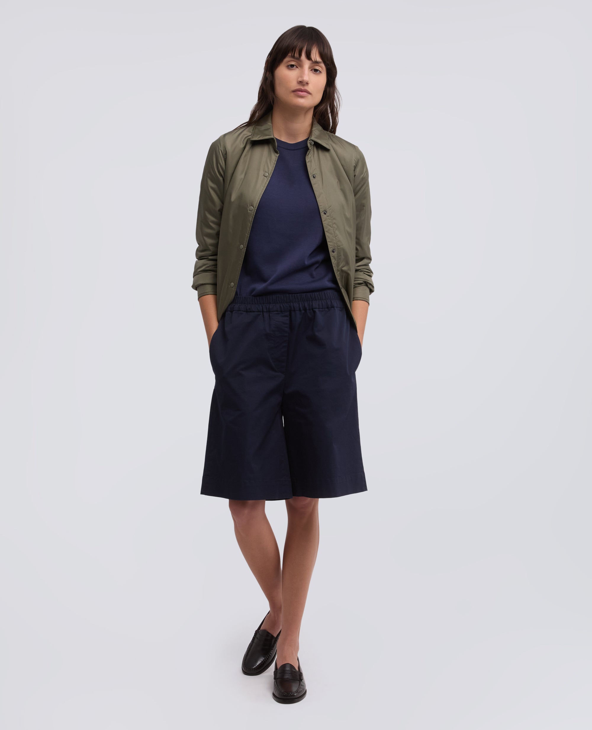STRETCH-BAUMWOLL-TWILL-BERMUDA-SHORTS - BLU - ASPESI
