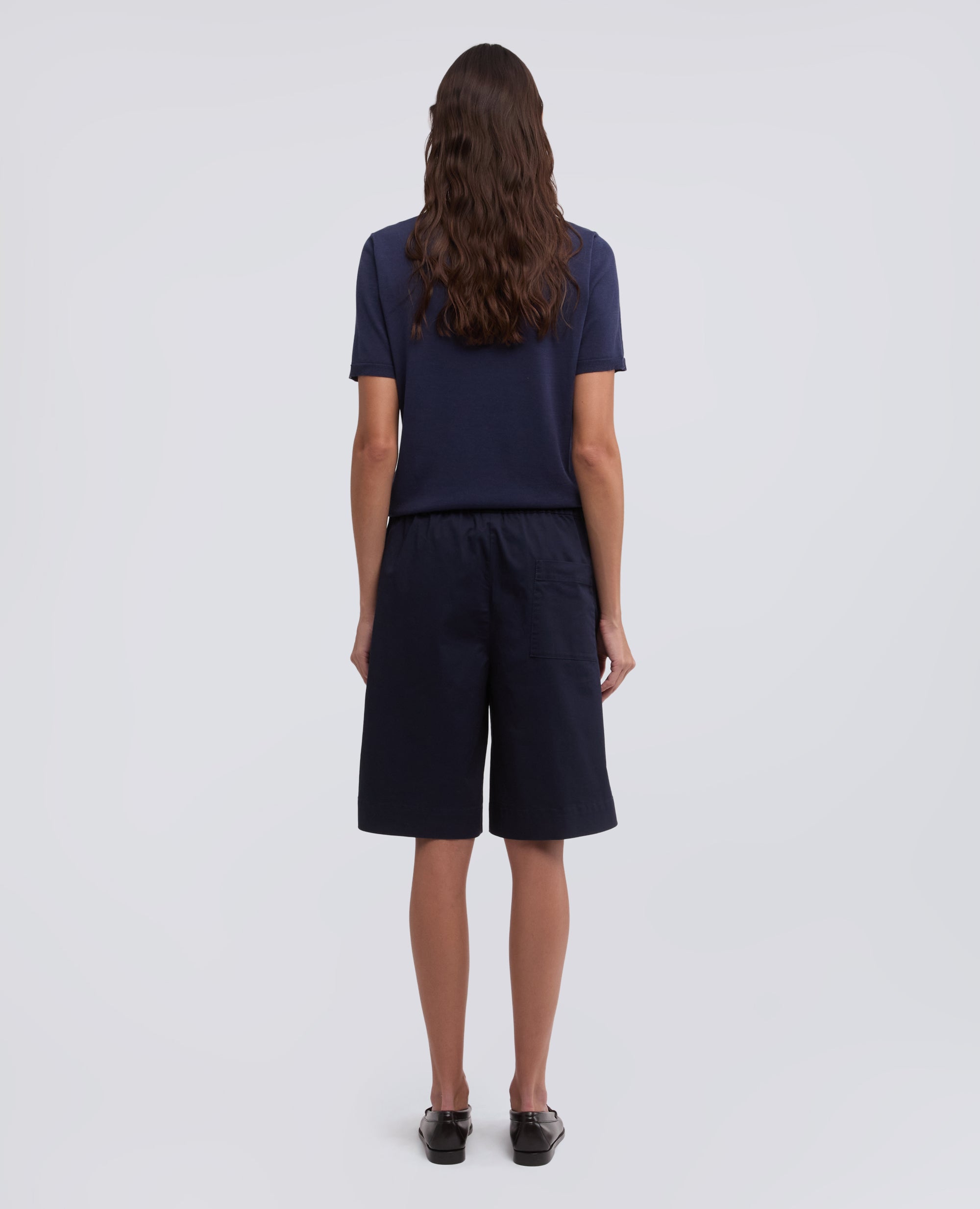 STRETCH-BAUMWOLL-TWILL-BERMUDA-SHORTS - BLU - ASPESI