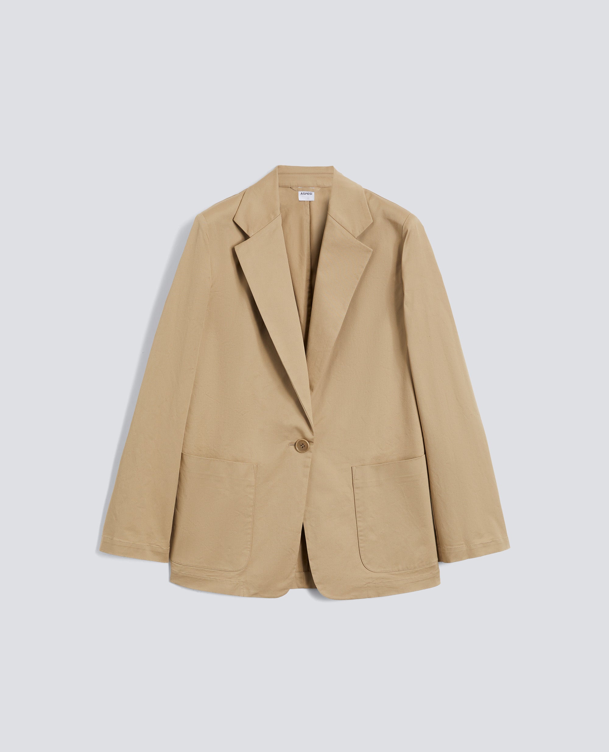 VESTE SIMPLE CROISEE DECONSTRUITE EN SERGE DE COTON - BEIGE - ASPESI