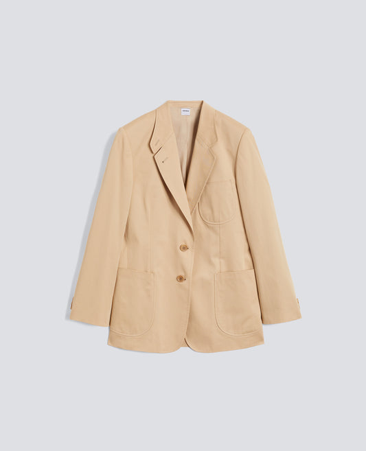 CHAQUETA DE SARGA DE ALGODON DE UN SOLO BOTONADURA - BEIGE - ASPESI