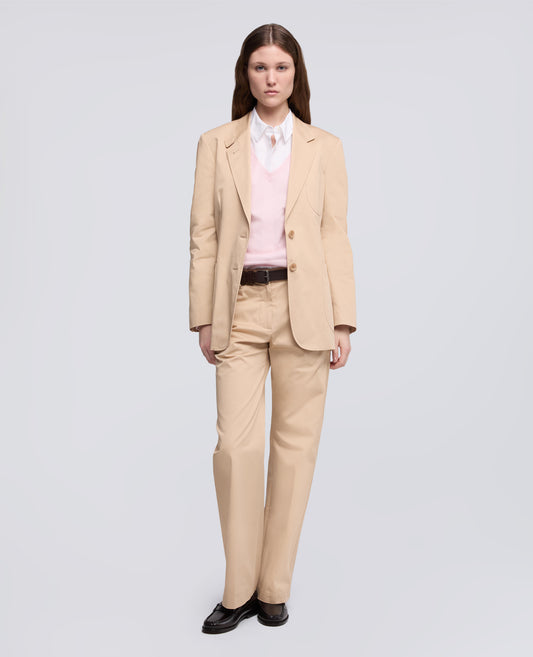 CHAQUETA DE SARGA DE ALGODON DE UN SOLO BOTONADURA - BEIGE - ASPESI