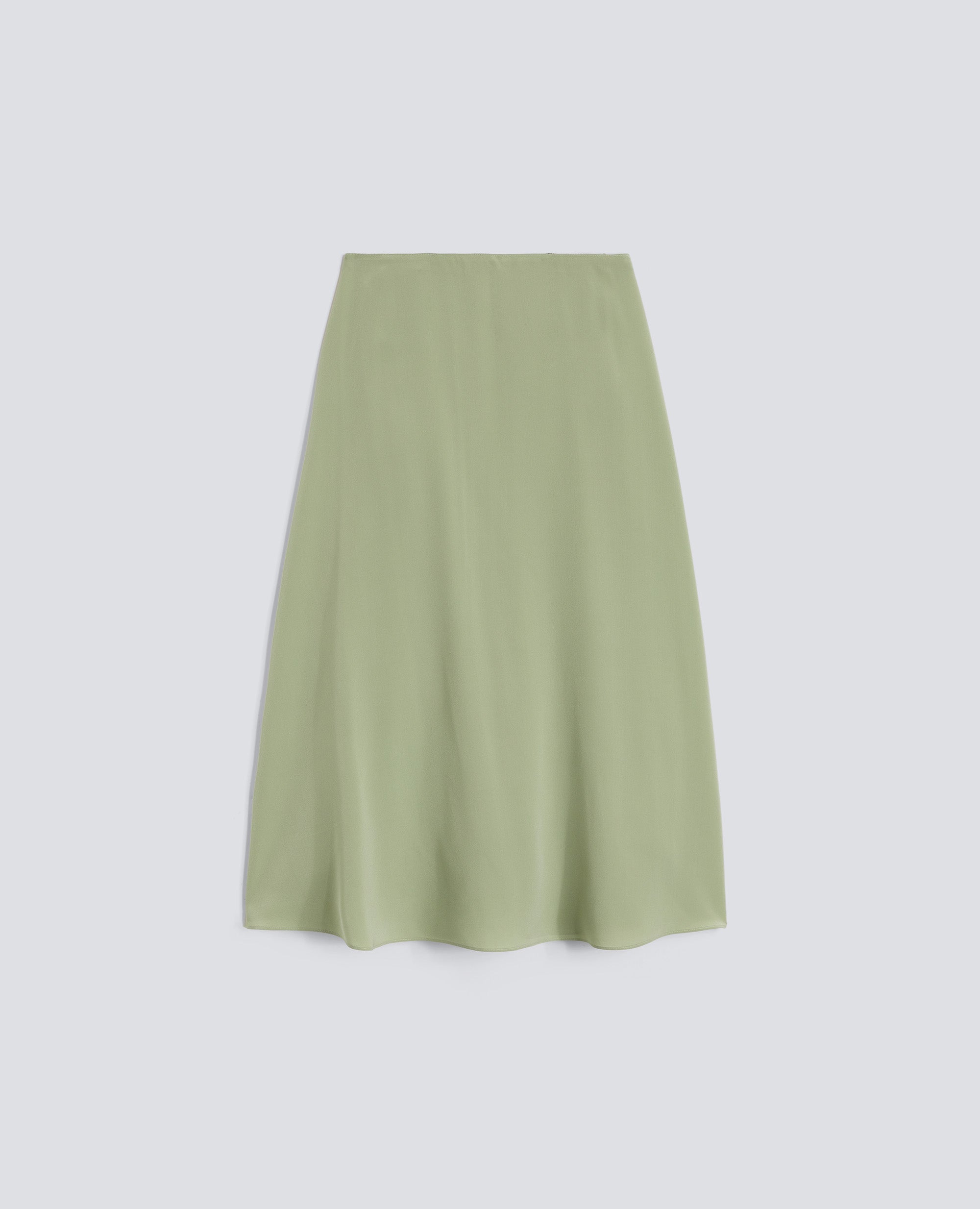 FALDA LARGA EN CREPE DE CHINA DE SEDA - VERDE - ASPESI