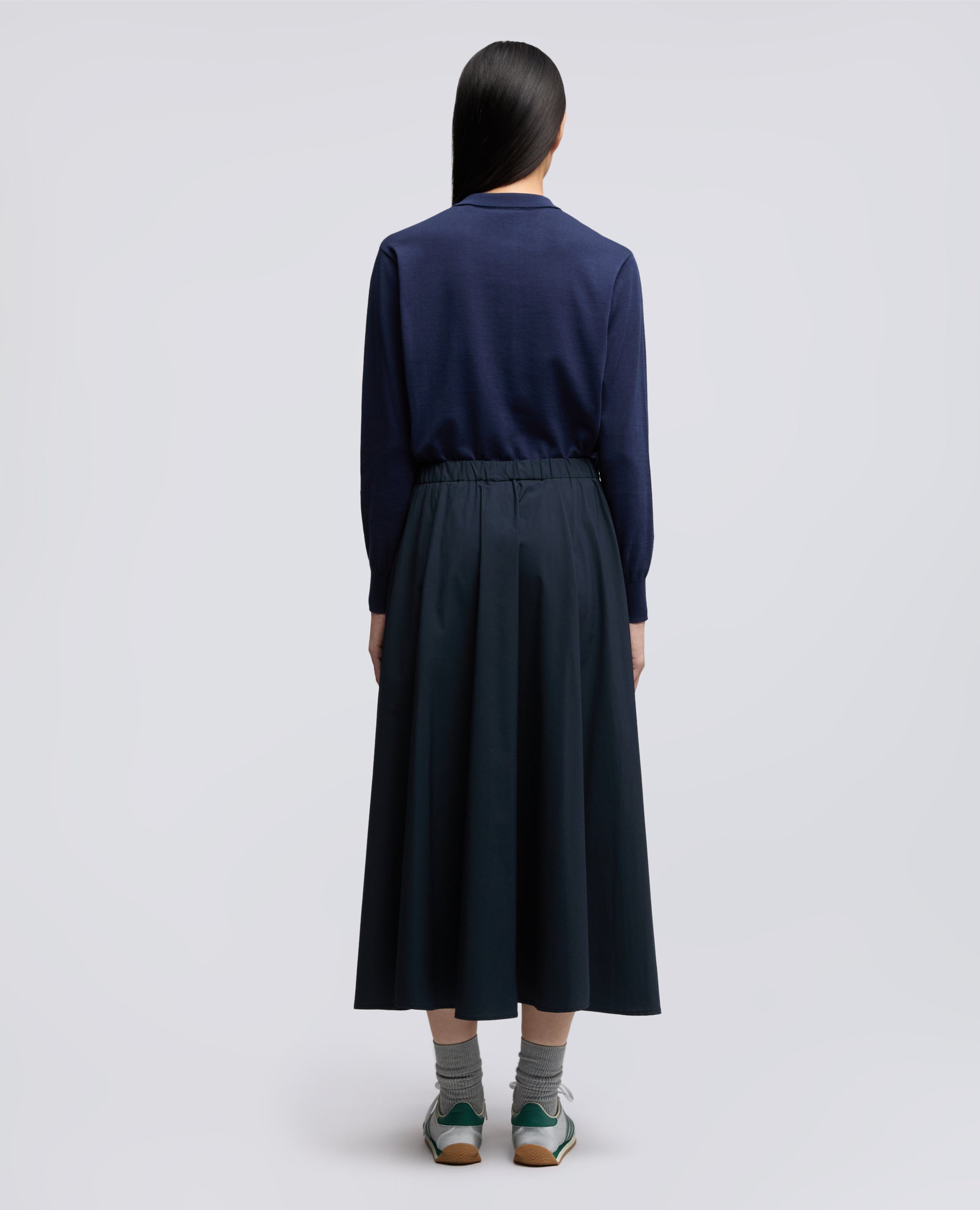 FALDA DE ALGODON POPELINA Y NAILON ELASTICO - BLU - ASPESI