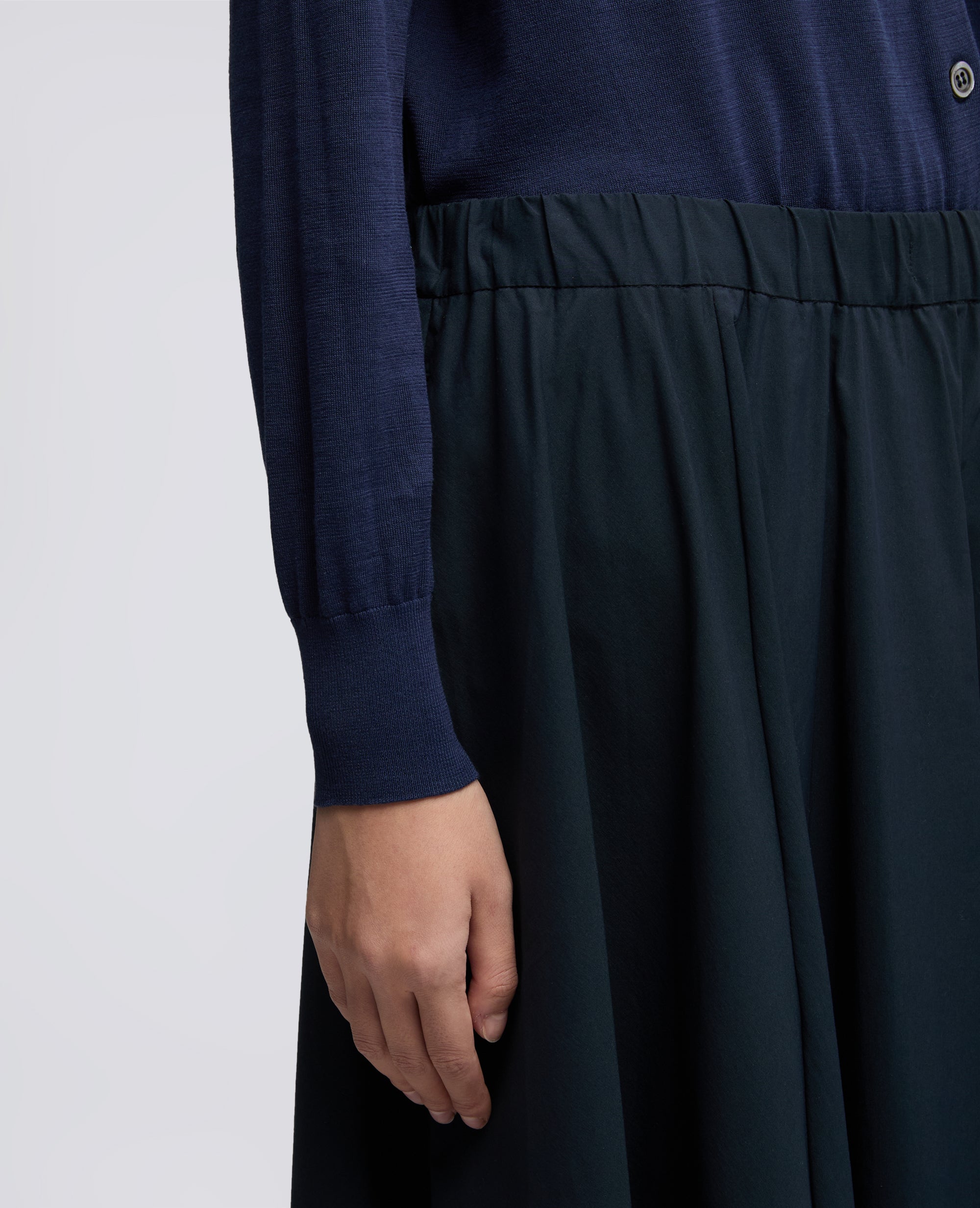 FALDA DE ALGODON POPELINA Y NAILON ELASTICO - BLU - ASPESI