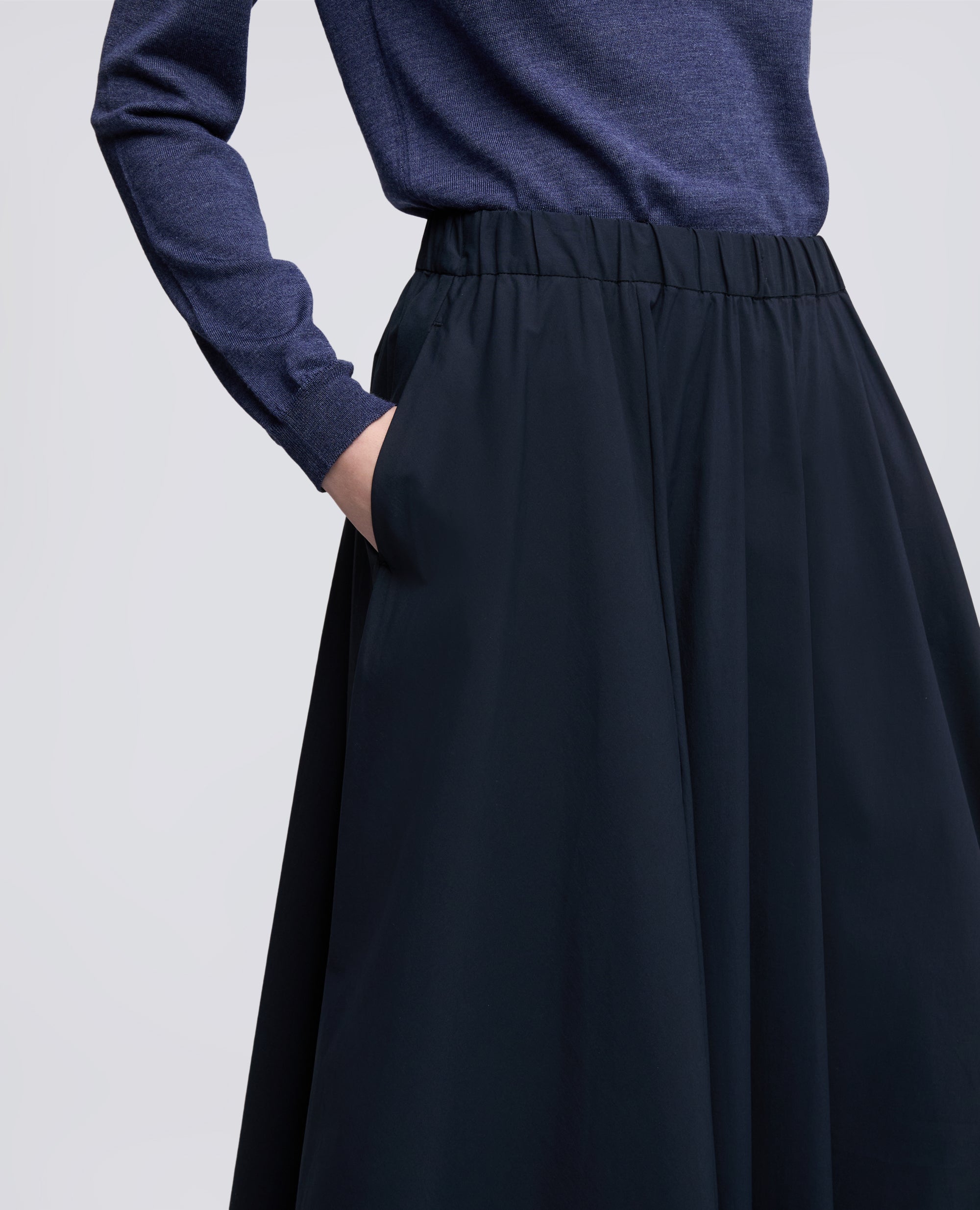 FALDA DE ALGODON POPELINA Y NAILON ELASTICO - BLU - ASPESI