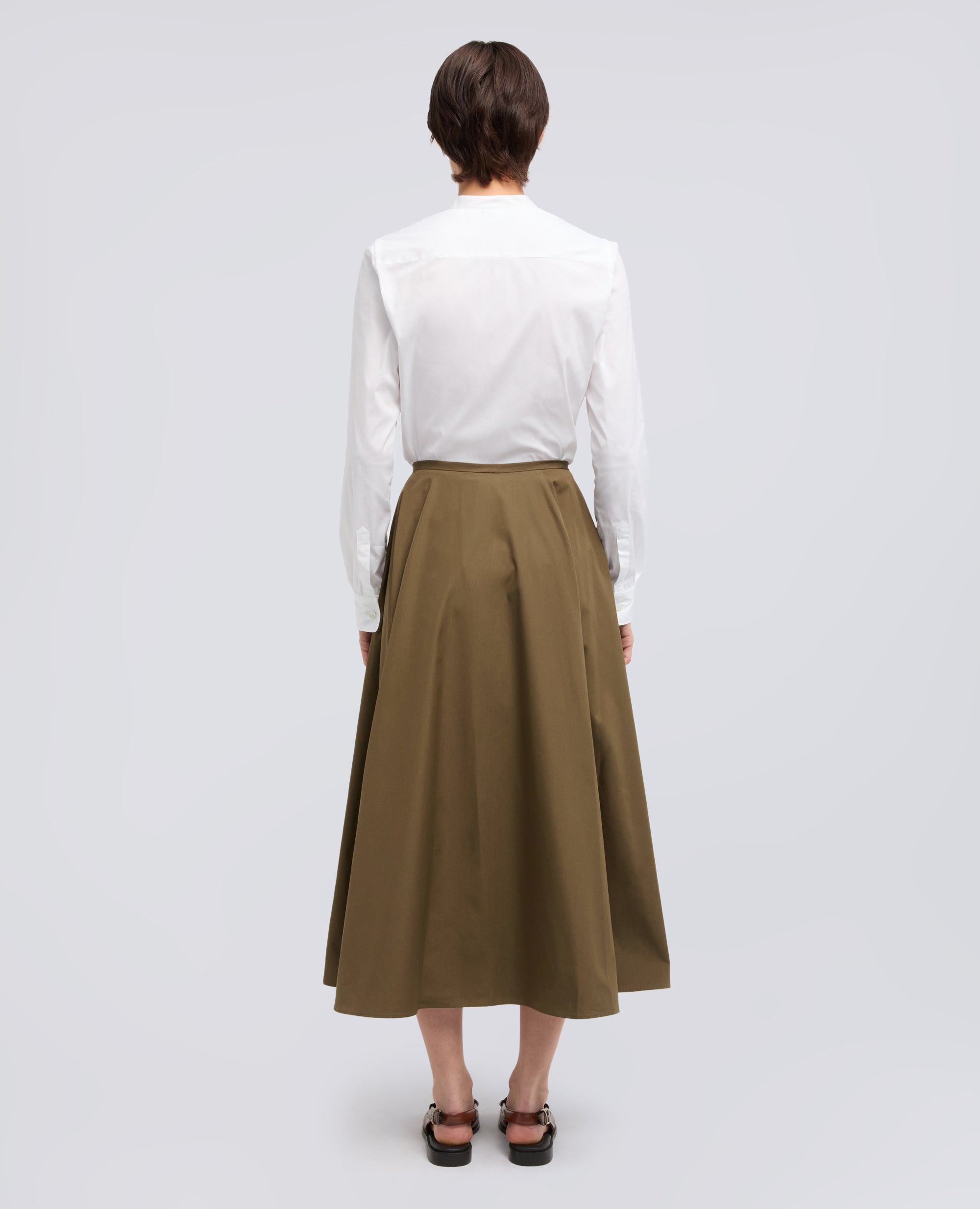 BAUMWOLL-POPLIN-ROCK - VERDE - ASPESI