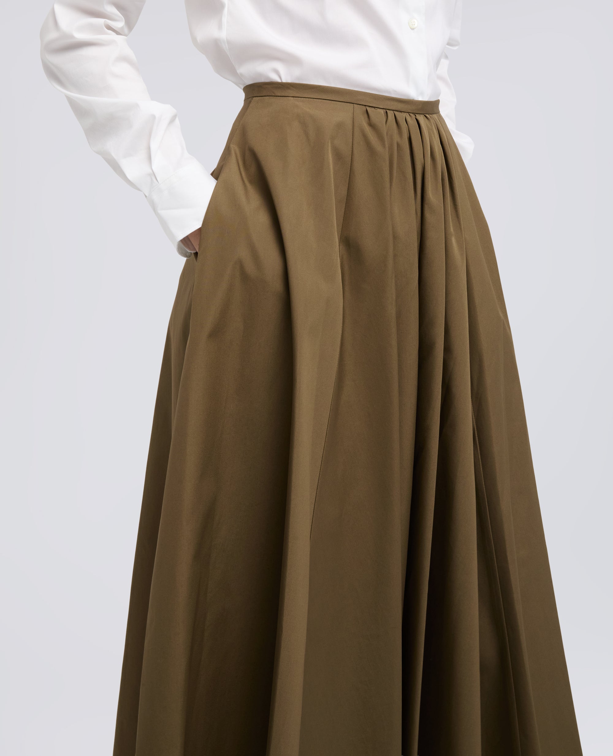BAUMWOLL-POPLIN-ROCK - VERDE - ASPESI