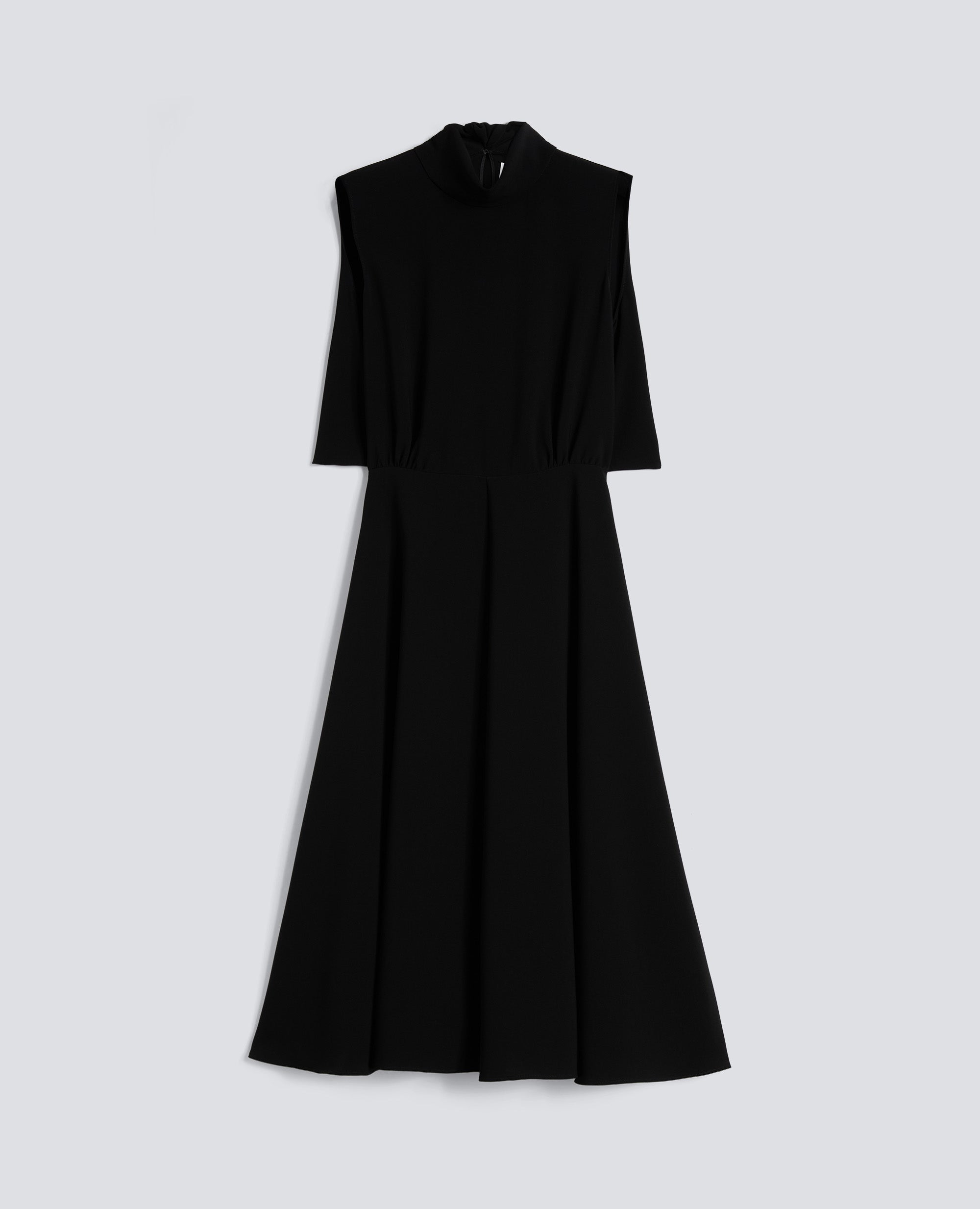 POLYESTER TRIACETATE CREPE CADY DRESS - NERO - ASPESI
