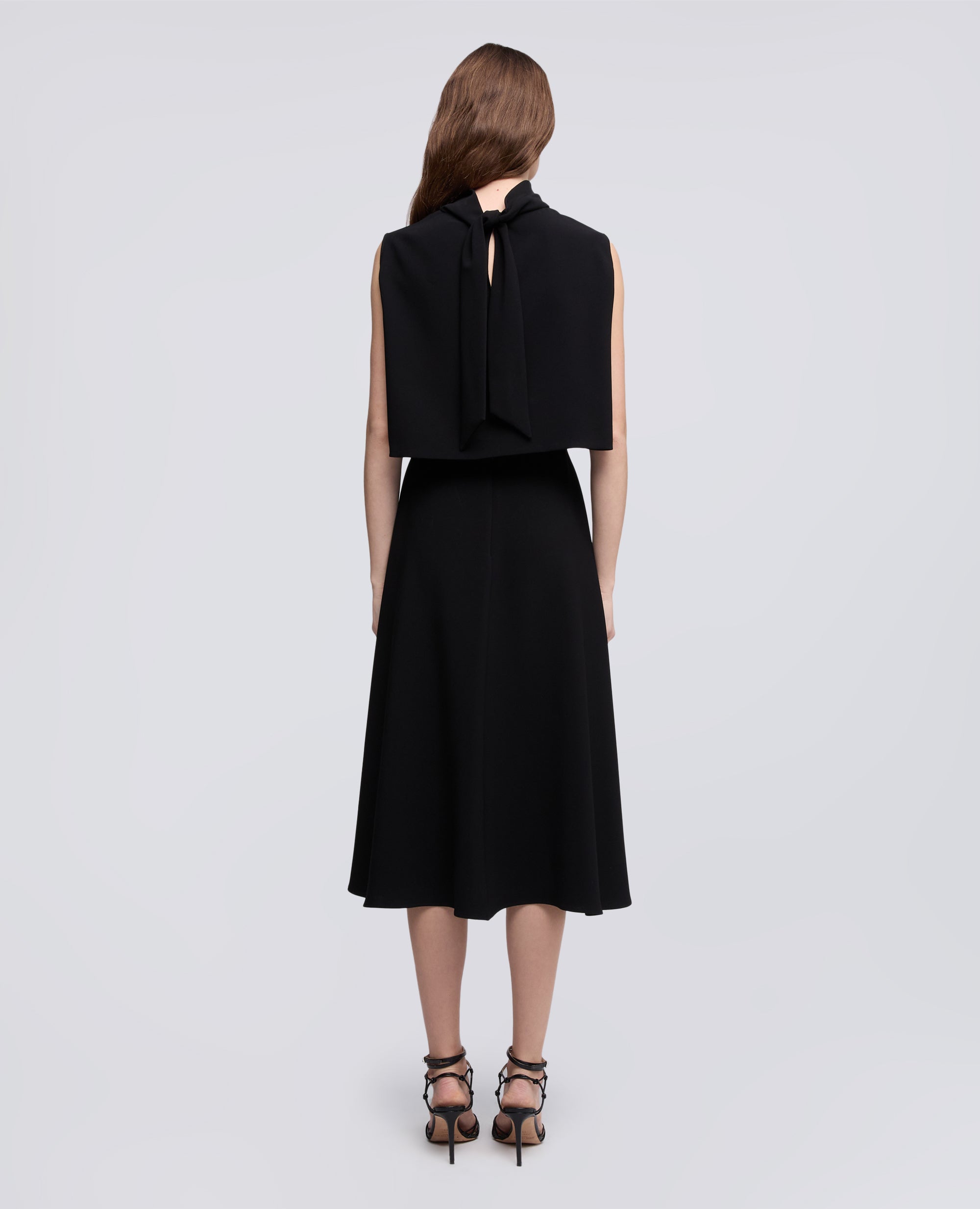 POLYESTER TRIACETATE CREPE CADY DRESS - NERO - ASPESI