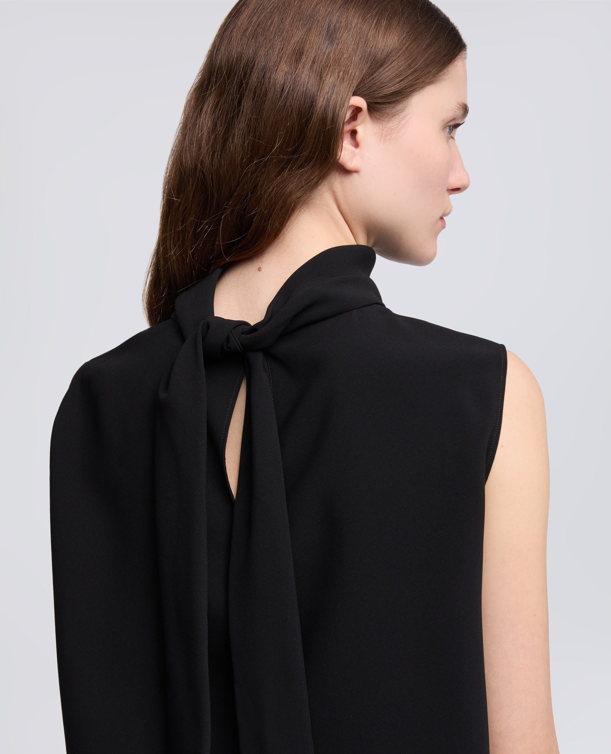 POLYESTER TRIACETATE CREPE CADY DRESS - NERO - ASPESI