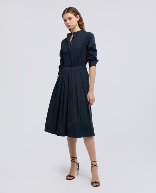 COTTON POPLIN DRESS - BLU - ASPESI