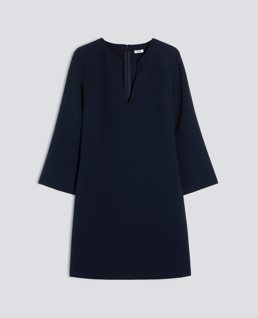 CADY CREPE DRESS IN POLYESTER TRIACETATE - BLU - ASPESI