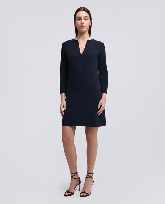 CADY CREPE DRESS IN POLYESTER TRIACETATE - BLU - ASPESI