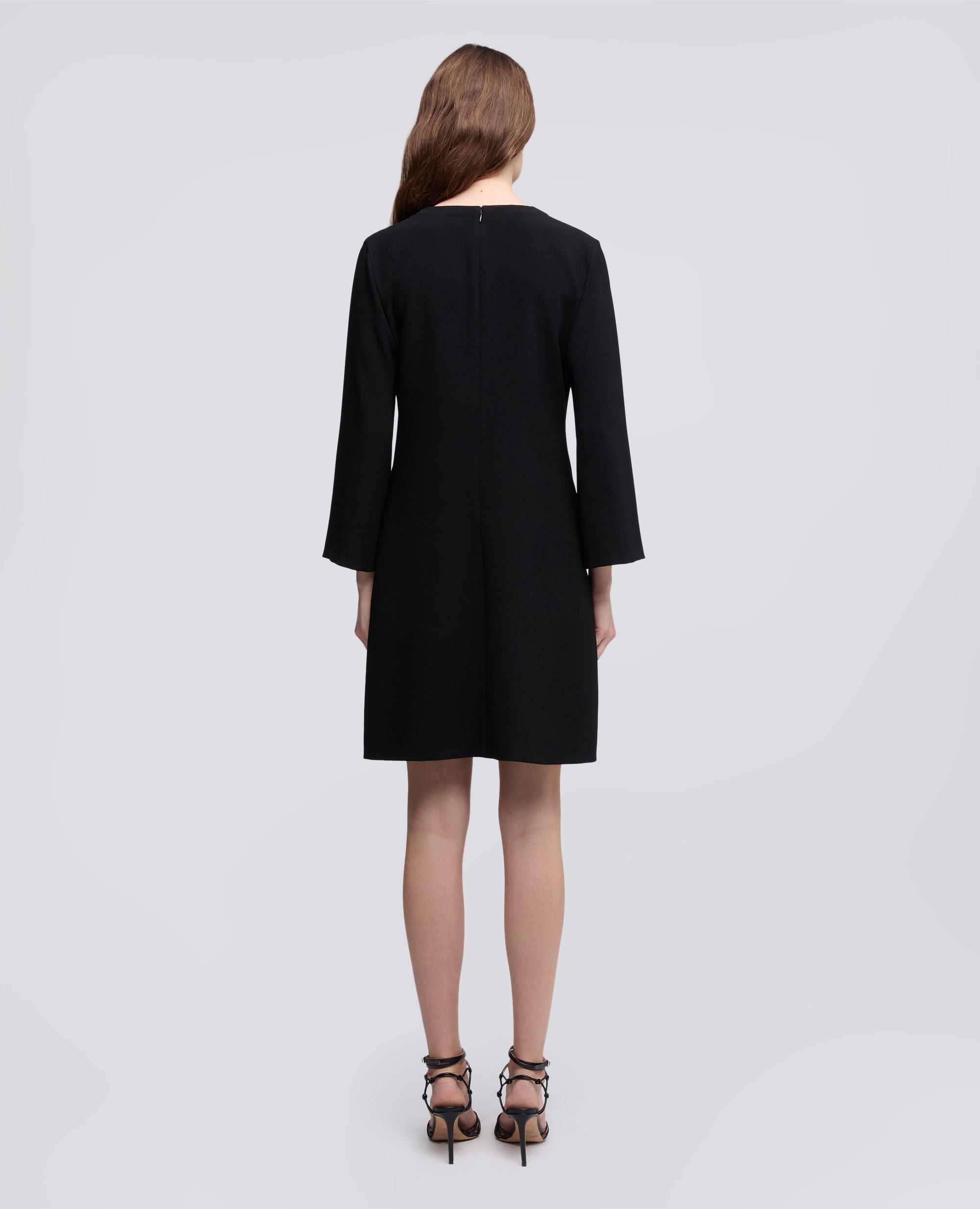 ROBE EN CREPE CADY EN TRIACETATE DE POLYESTER - NERO - ASPESI