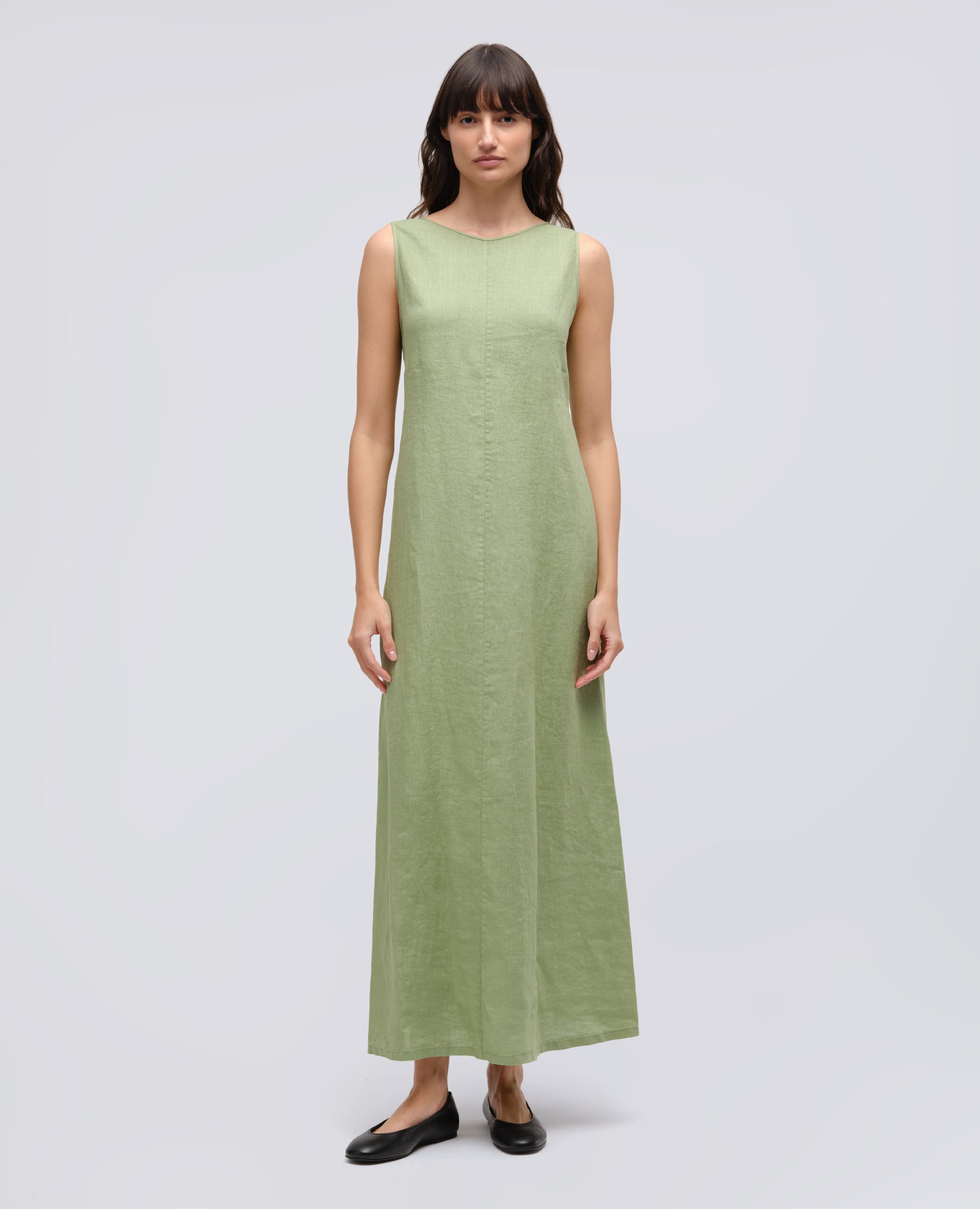 LONGUE ROBE EN LIN - VERDE - ASPESI