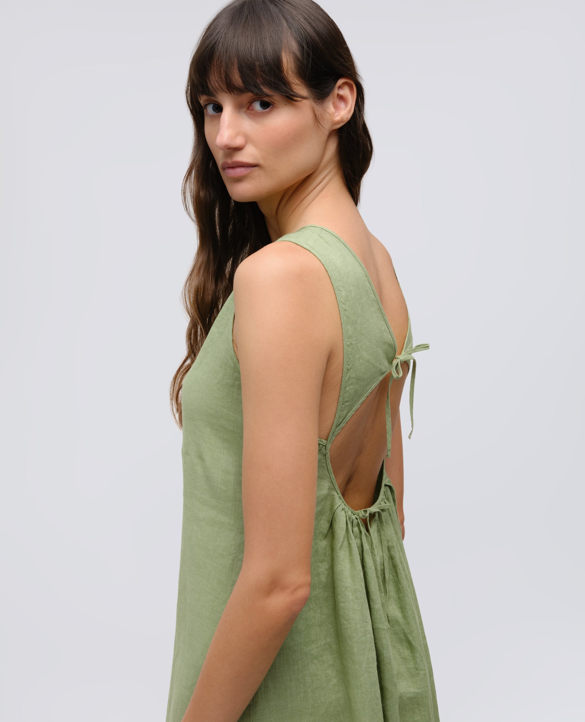 LONGUE ROBE EN LIN - VERDE - ASPESI
