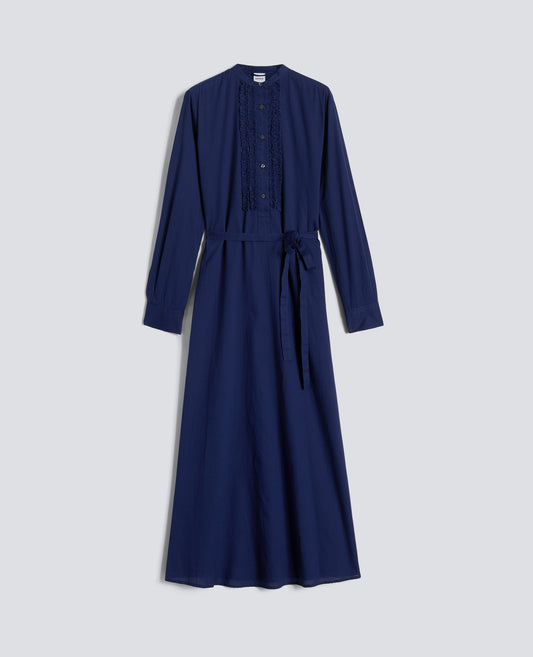 ROBE EN MOUSSELINE DE COTON - BLU - ASPESI