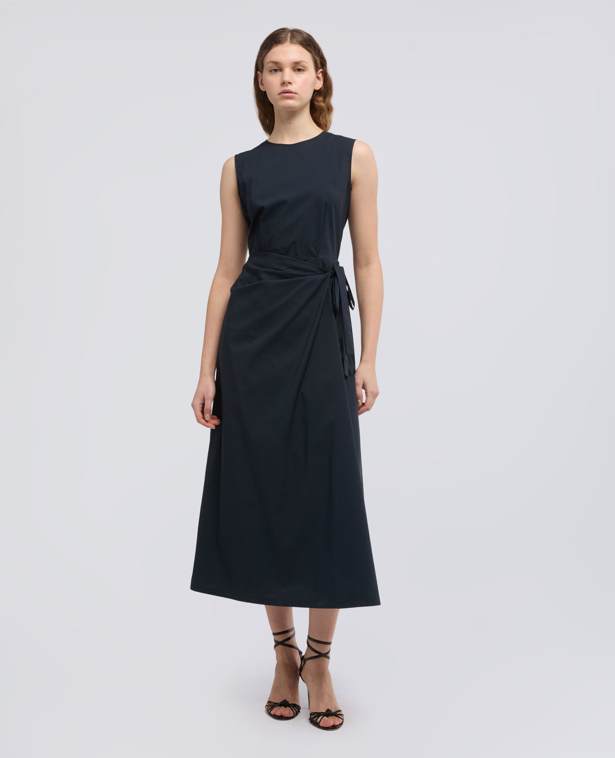 ROBE EN POPELINE EN COTON NYLON EXTENSIBLE - BLU - ASPESI