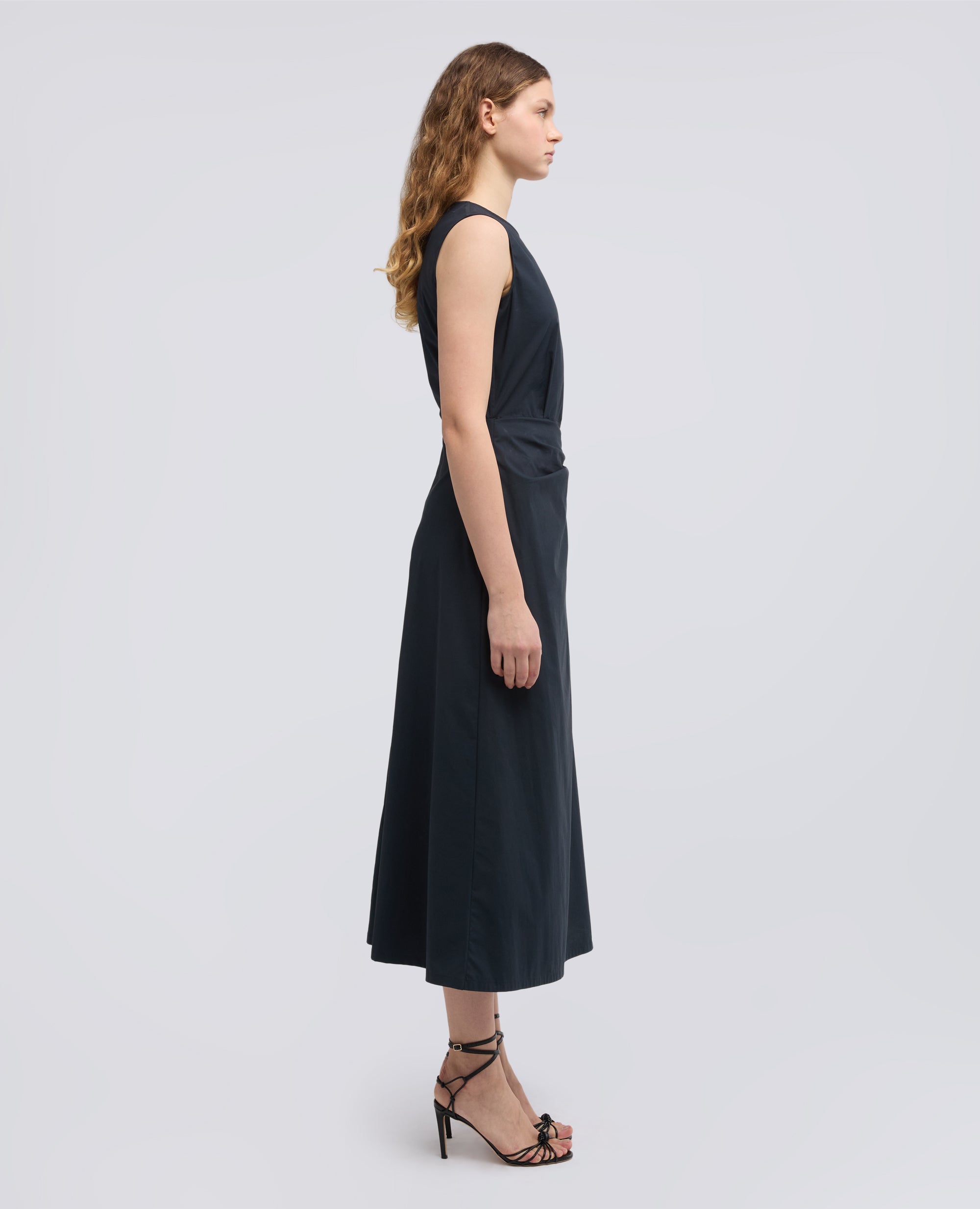 ROBE EN POPELINE EN COTON NYLON EXTENSIBLE - BLU - ASPESI