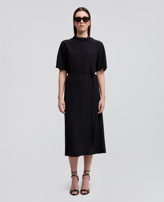 SILK CREPE DE CHINE DRESS - BLU - ASPESI