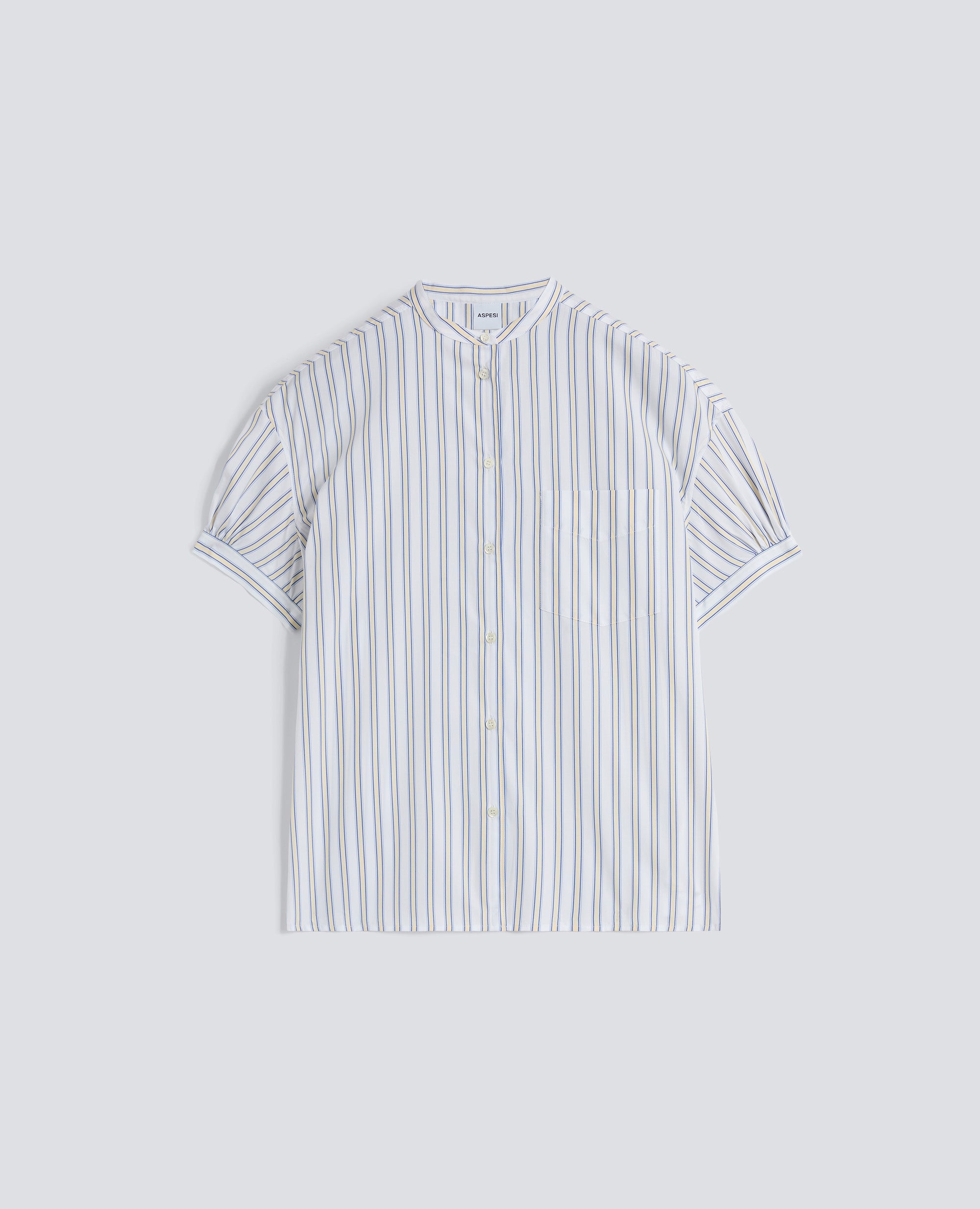 COTTON POPLIN SHIRT WITH MANDARIN COLLAR - MULTICOLOR - ASPESI