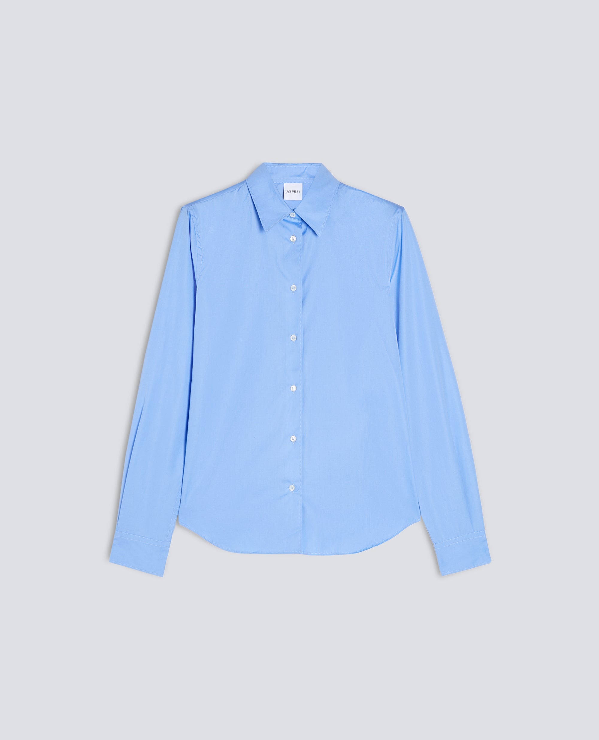CAMICIA IN POPELINE DI COTONE - AZZURRO - ASPESI