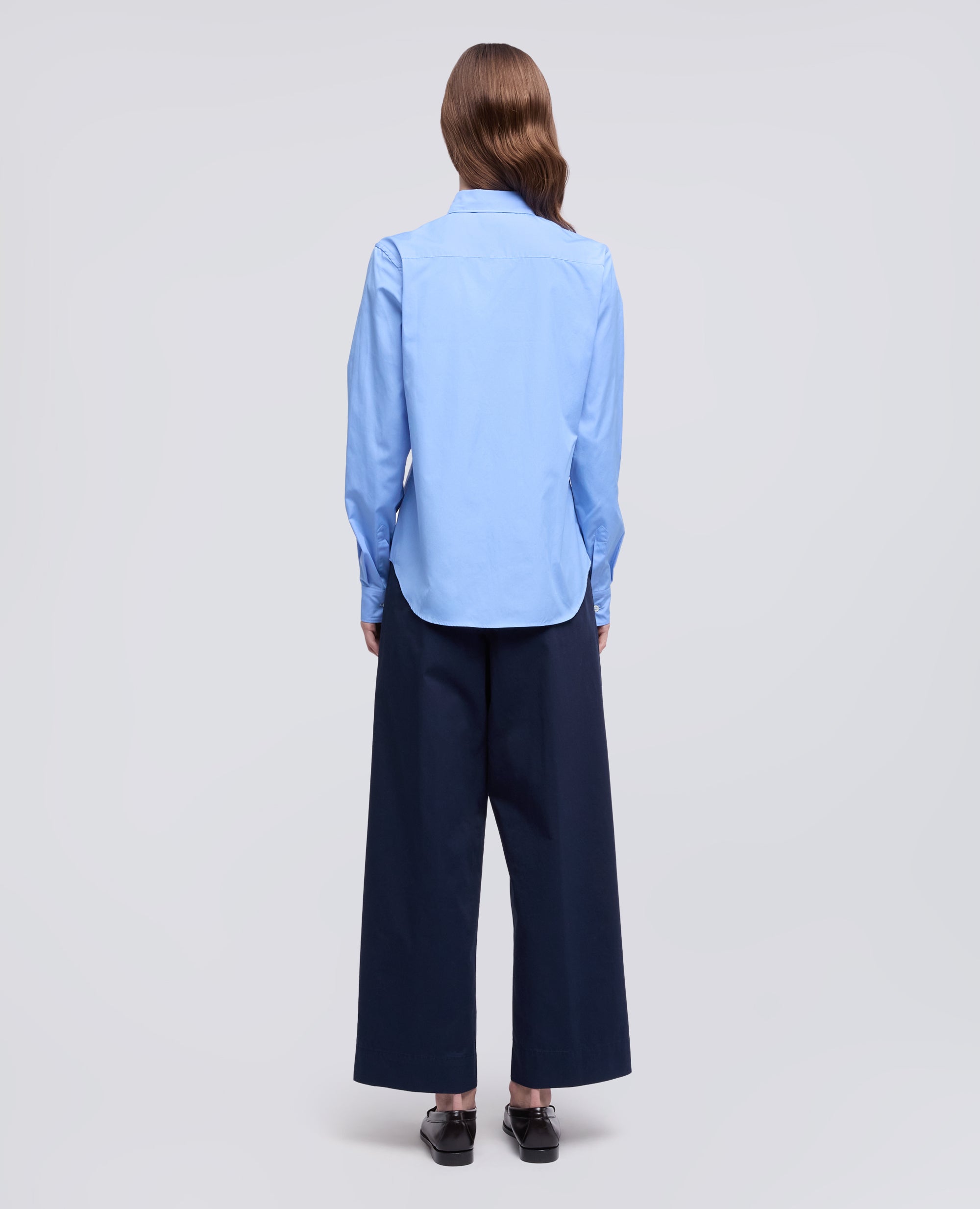 CAMICIA IN POPELINE DI COTONE - AZZURRO - ASPESI