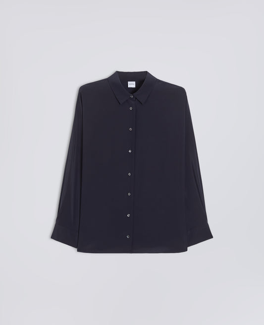 CHEMISE EN CREPE DE CHINE EN SOIE - BLU - ASPESI