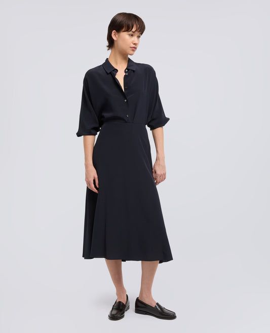 CHEMISE EN CREPE DE CHINE EN SOIE - BLU - ASPESI