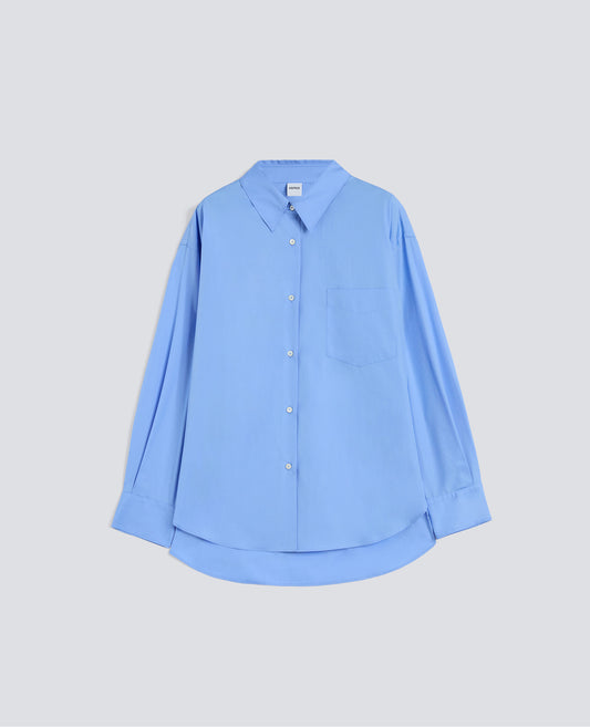 CAMISA DE ALGODON POPELINA - AZZURRO - ASPESI