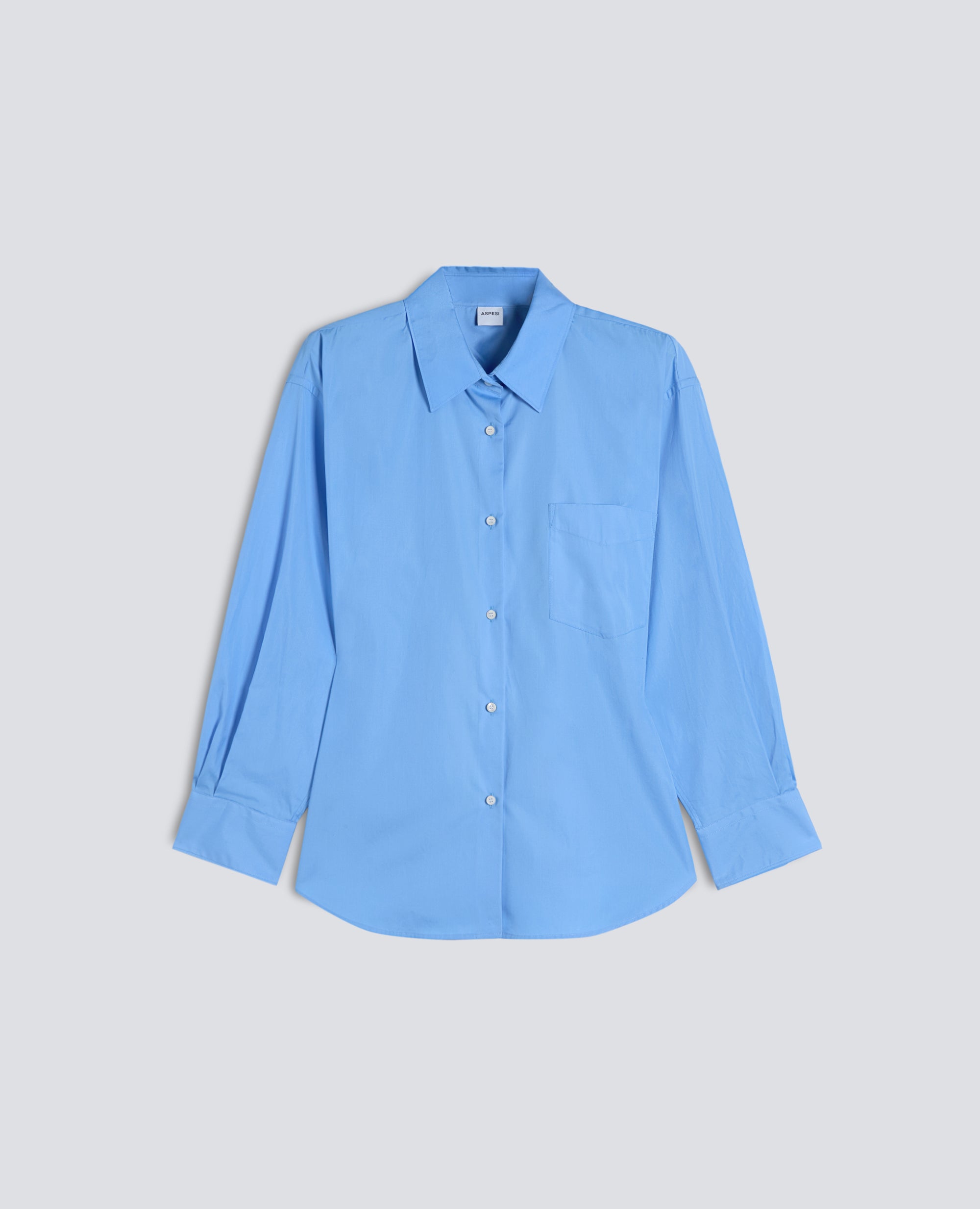 CAMISA DE ALGODON POPELINA - AZZURRO - ASPESI