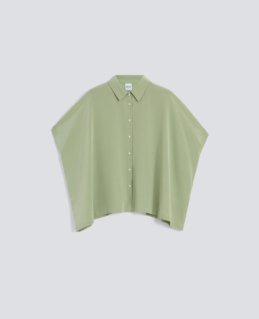 CHEMISE EN CREPE DE CHINE EN SOIE - VERDE - ASPESI